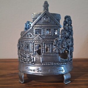 Silver Home Sweet Home Candle Holder